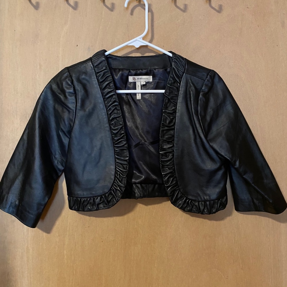 100% Real Leather Bolero Jacket
